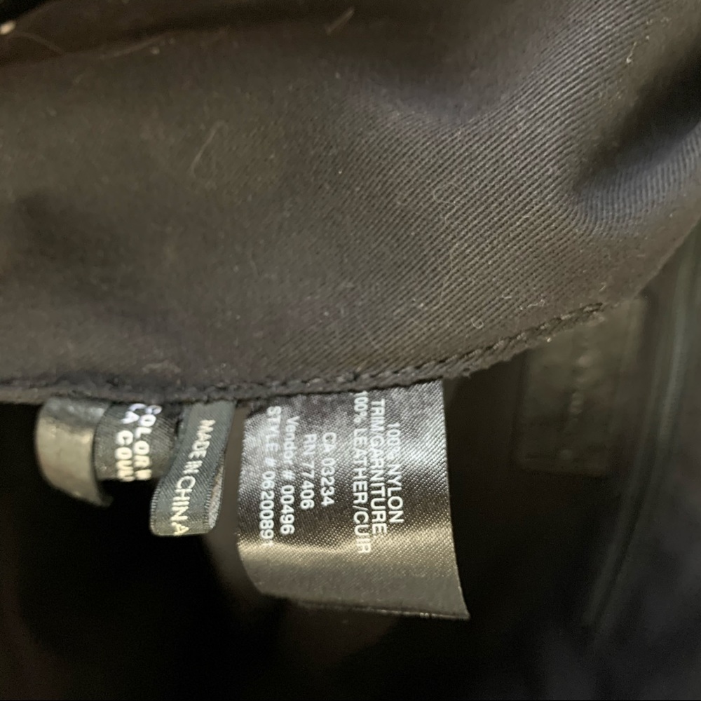 Club Monaco Black Leather Nylon Tote Travel Bag - Picture 8 of 8